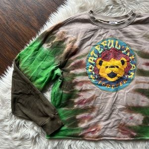 Grateful Dead Tie-Dye Rose Crown Teddy Bear Sweatshirt